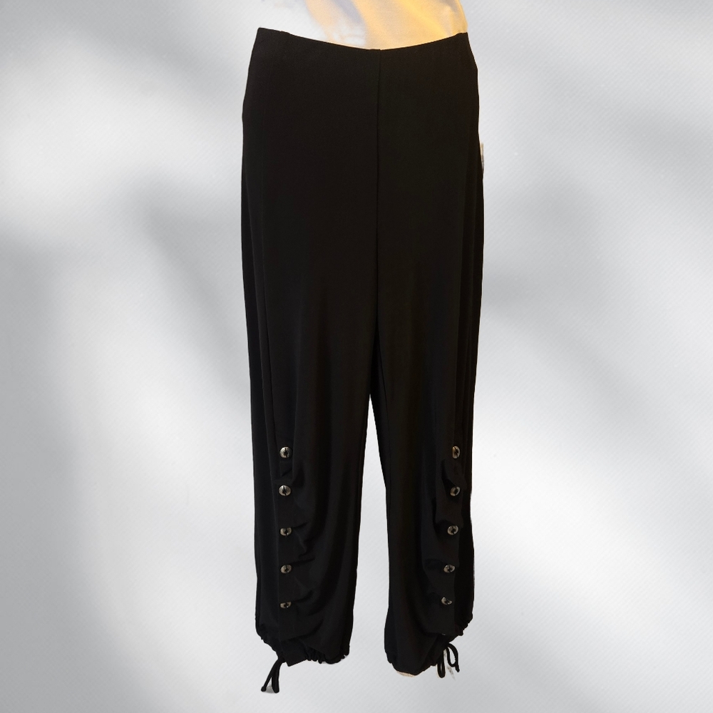 Joseph Ribkoff Black Button Detail Pants Size 10‎